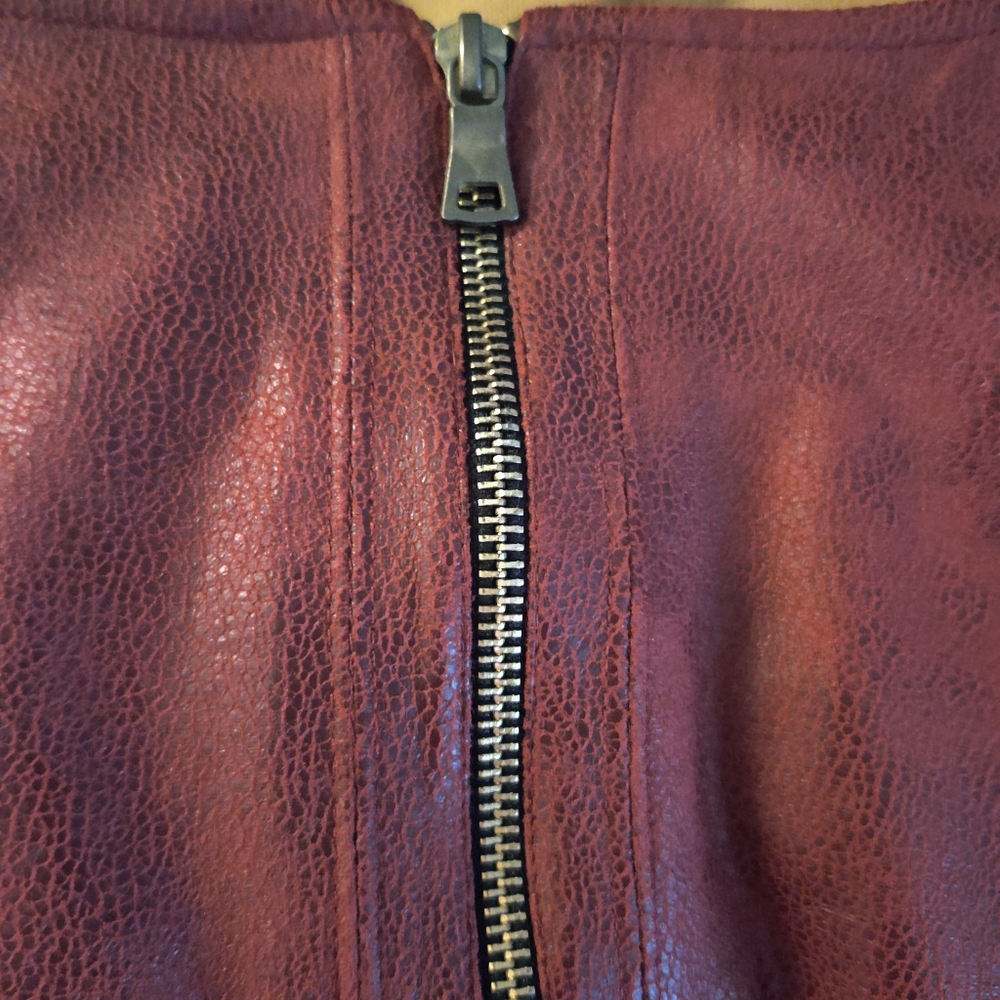 Hale Bob Faux Suede Burgundy Short Sleeve Dress - Picture 8 of 10